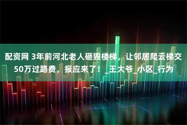 配资网 3年前河北老人砸毁楼梯，让邻居爬云梯交50万过路费，报应来了！_王大爷_小区_行为